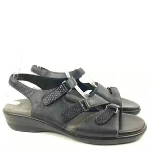 Sas womens Sandals 8.5 N Leather Snakeskin Print